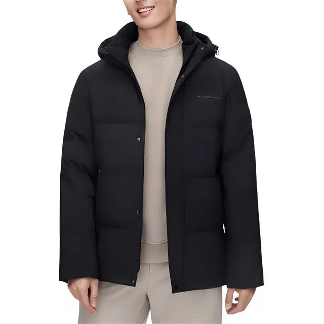 波司登 休闲系列 纯色字母可脱卸帽拉链加厚长袖羽绒服 男女同款