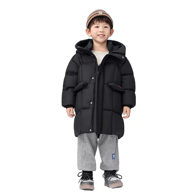 雅鹿 时尚宽松纯色潮流羽绒服中小童