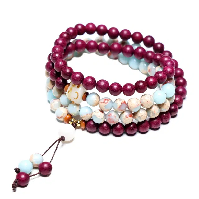 古韵归龙山文创 高品质国潮圆珠紫色步步高升小众掌心禅意盘完新宠复古新中式收藏级念珠文玩盘玩心想事成#好运 檀木 手串 男女同款情侣款