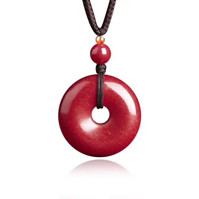 谧月珠宝 万事顺遂吉祥如意平安喜乐招财纳福新中式国潮国风精美礼盒小众设计精致百搭轻奢风好运再造辰砂 朱砂 项链 男女同款情侣款