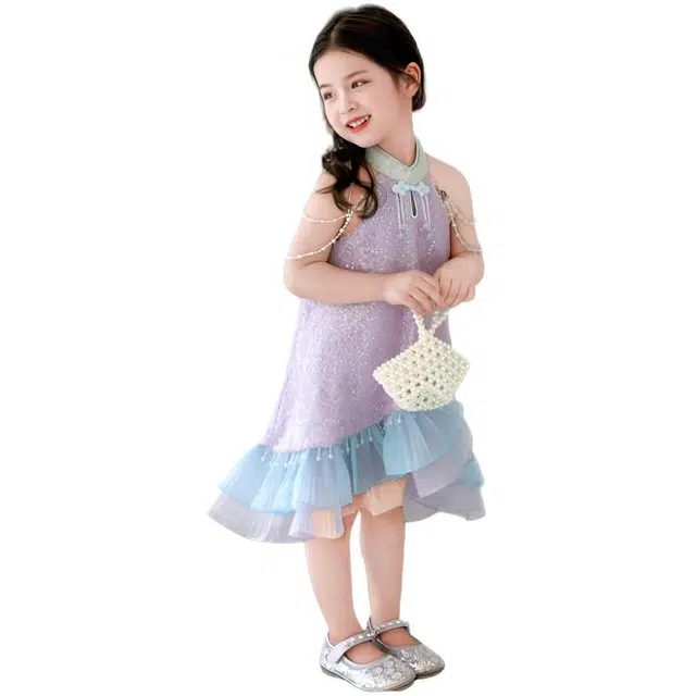 木木兔连衣裙 时髦洋气夏季薄款宽松舒适萌娃时尚百搭女孩旗袍裙裙子