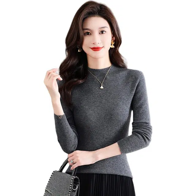 恒源祥 经典百搭打底舒适简约针织衫 女款