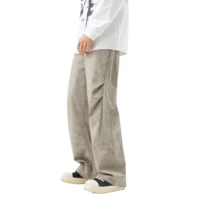 协协乐 美式潮牌迷彩工装薄款宽松阔腿直筒复古长裤夏季休闲裤 男款