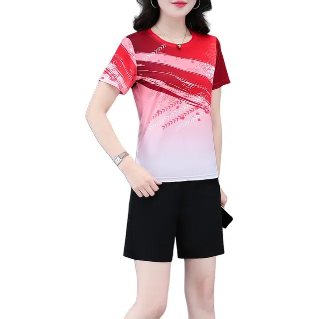 左岸 夏款舒适透气轻便显瘦时尚设计百搭两件套休闲套装 女款