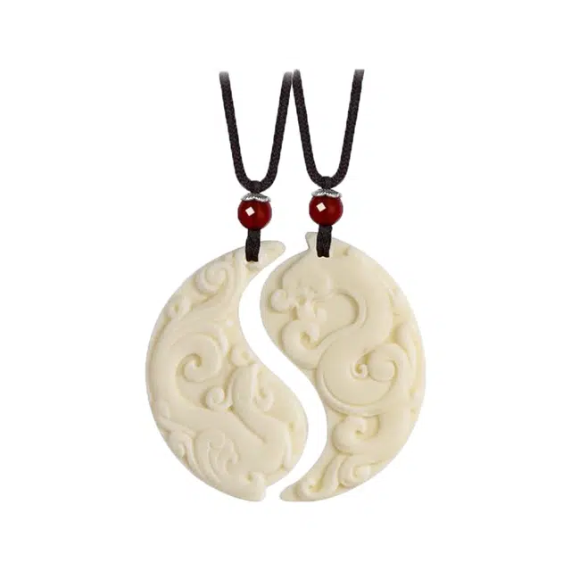 大唐国鼎 年年有鱼 新中式小众设计吉祥如意 雕刻拼接国风 象牙果 项链 男女同款情侣款