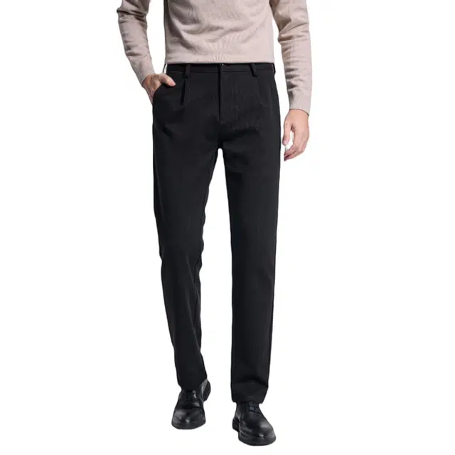 红豆 磨毛保暖百搭毛呢易打理通勤小脚休闲裤 男款