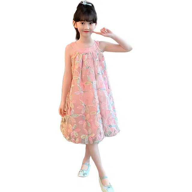 泰迪珍藏连衣裙 洋气时尚透气舒适印花无袖 儿童款