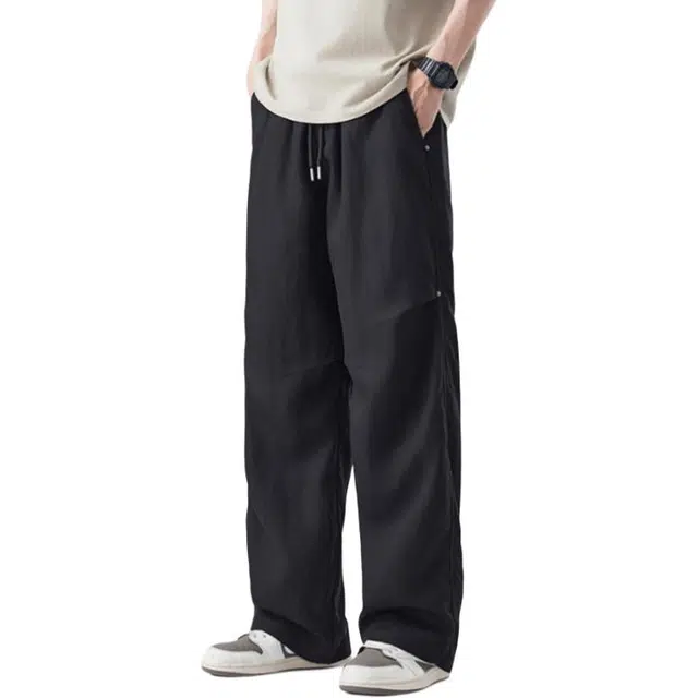 童先森 薄款冰丝质感纯色百搭休闲裤 男款