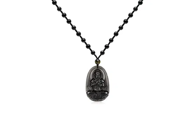 凤祥囍事 老凤祥 大日如来 本命年守护神 复古国潮中式时尚小众 轻奢高级感设计极简百搭显气质优雅#好运 黑曜石 项链 男女同款情侣款