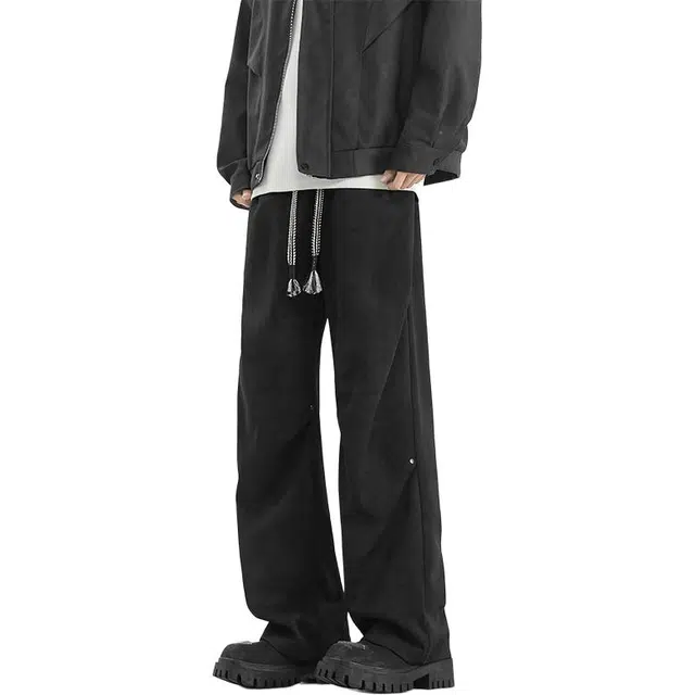 么宁 美式高街扎染宽松直筒舒适透气百搭阔腿休闲裤 男款