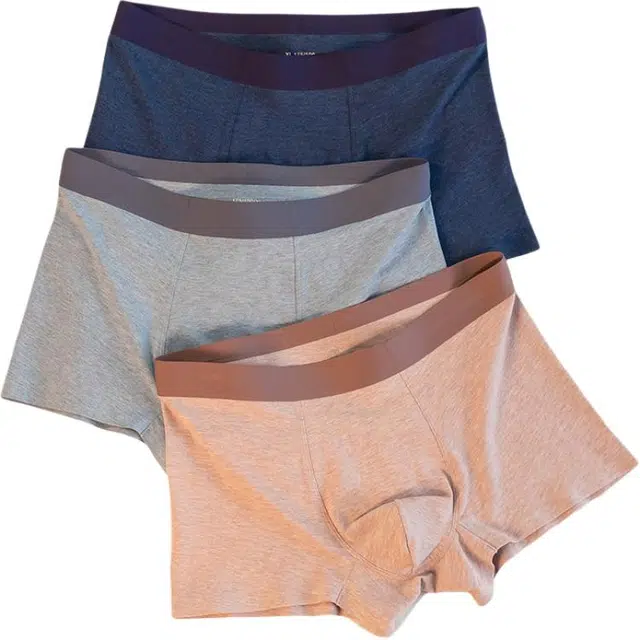 潞优野 彩纱莫代尔棉混纺无痕平角裤衩吸湿排汗透气抑菌内裤 男款