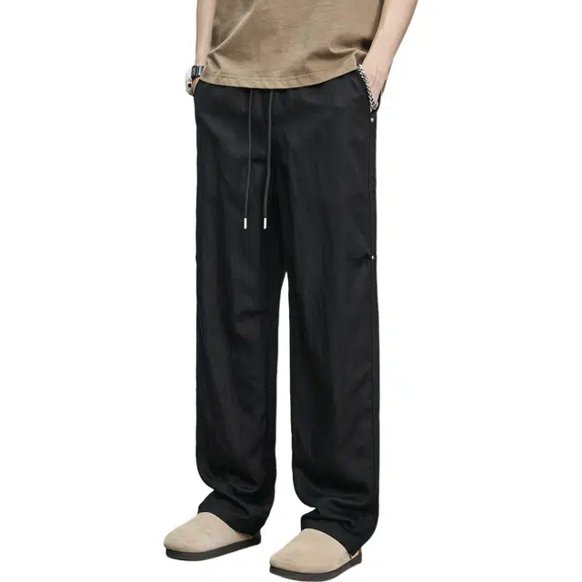 隐狼世家 轻薄款垂感运动裤纯色中腰长裤休闲裤 男款