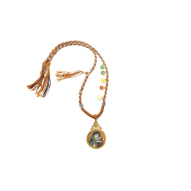 玉临门 平安喜乐 福气满满 扎基拉姆 藏式风格小唐卡挂件#好运 合金 项链 男女同款情侣款