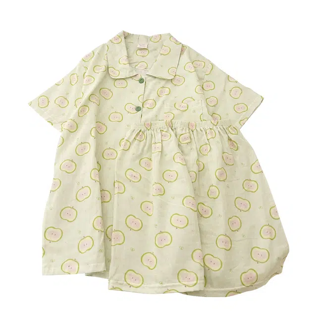 俏韵 翻领夏季款甜美可爱短袖短裤夏天休闲舒适薄款家居服可外穿睡衣套装 女款