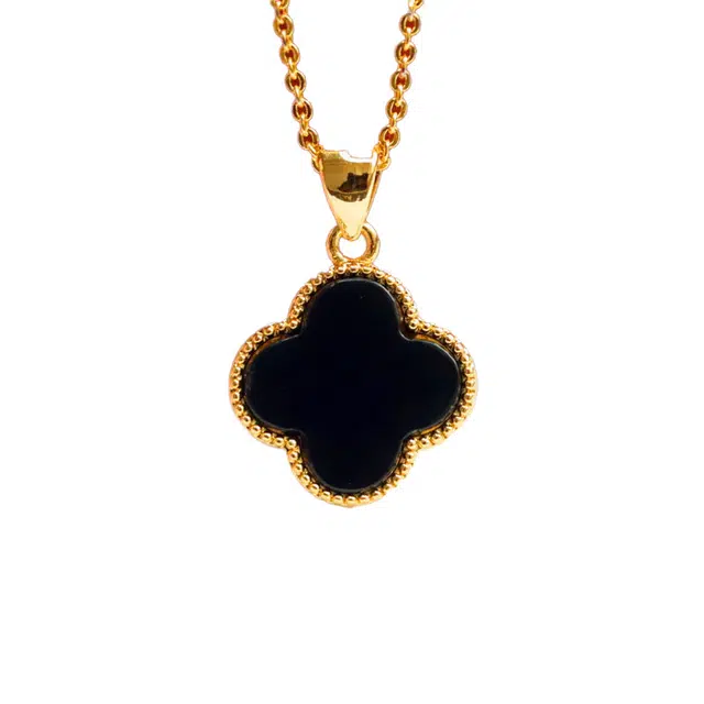 岁月静好 双面四叶草设计 小众轻奢高级感精致简约 森系小清新温柔气质  时尚百搭 #好运 玛瑙 项链 男女同款情侣款