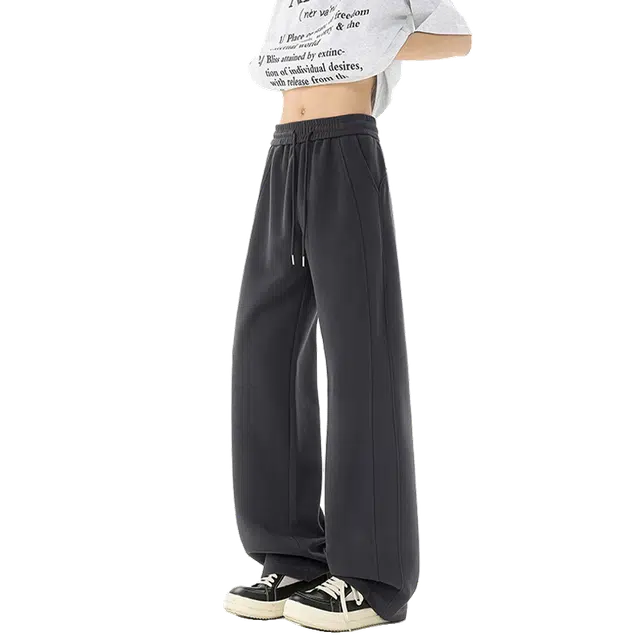 佑麟 解构拼接卫裤美式复古重磅弯刀裤子直筒显瘦运动裤休闲裤 男女同款