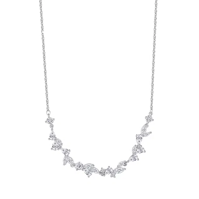 银千惠 紫藤花系列微笑星月闺蜜情侣小众设计轻奢镶满钻高级感精致吊坠闪耀璀璨百搭网红锁骨链在逃公主 花瓣 项链 女款 礼盒礼物