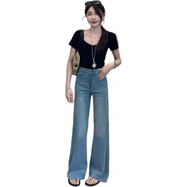 玫丝朵 百搭舒适简约牛仔裤 女款