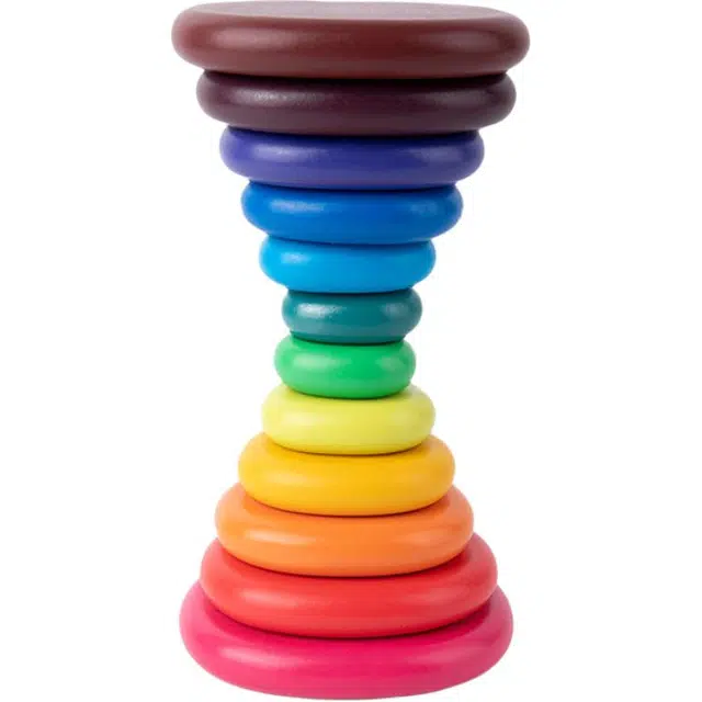 图米鱼 彩虹治愈系叠石颜色认知想象力训练叠叠高拼搭 早教益智玩具