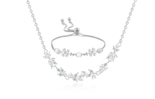 迎百宝 为爱而生套装 灵动闪耀少女心茉莉花设计感精致时尚优雅花朵转运珠 合金 织物 项链 女款