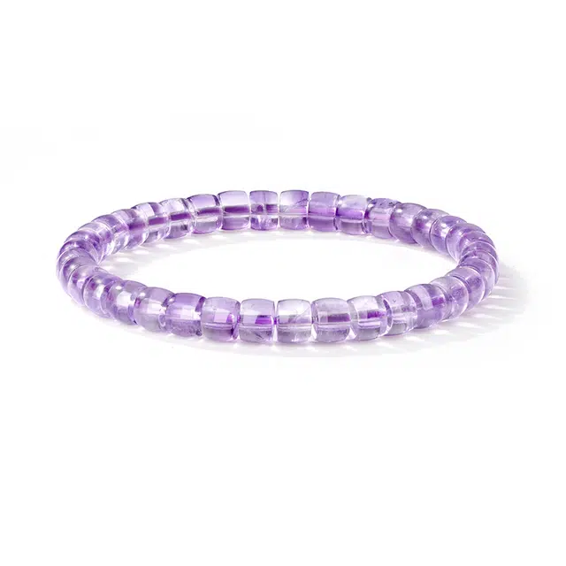 周大生 药片珠招财转运能量石招财好运天然 紫水晶 手串 男女同款情侣款