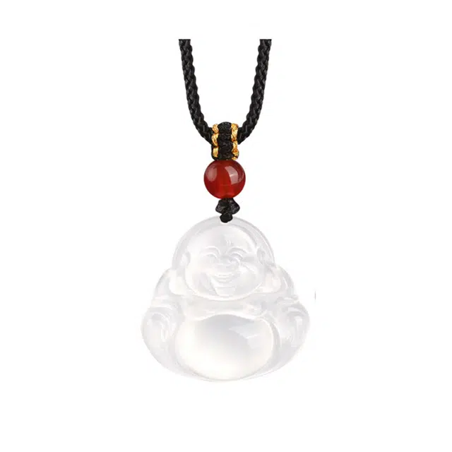 金大福 欢喜弥勒佛公 新中式国潮古典 福禄吉祥 吉祥安康 简约时尚通勤百搭高级#好运 玉髓 项链 男女同款情侣款