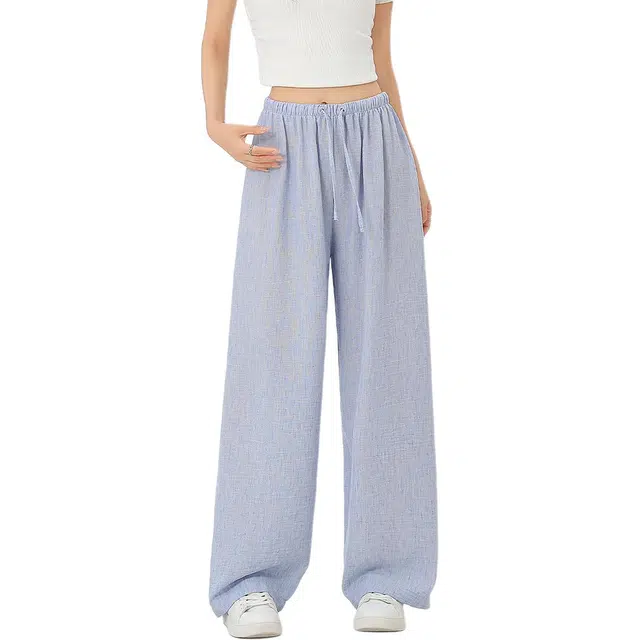 法文箱子 纯色高腰百搭宽松薄款休闲裤 女款