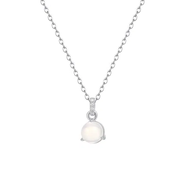 聆听花开 新中式简约百搭气质高级感旗袍古风 小清新白月光 玉髓 项链 女款