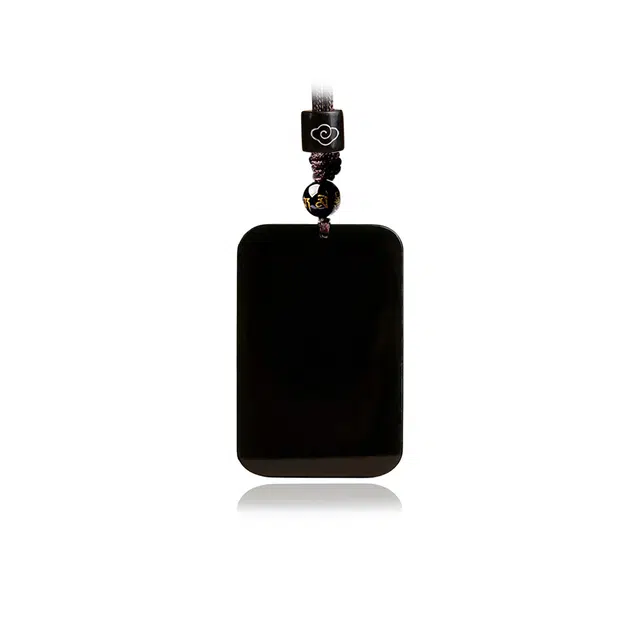 佐卡伊 祥云无事牌 新中式复古小众简约设计 国潮高级感 平安#好运 黑曜石 项链 男女同款情侣款