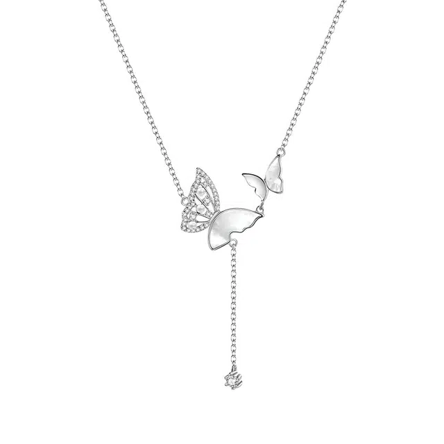 迷颂玛 光影蝴蝶 流苏吊坠 合金 项链 女款