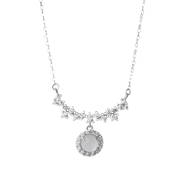 陌阡雪 天使之泪 轻奢闪耀小众设计感 梦幻浪漫甜美精致氛围感锁骨链#好运天然 玉髓 玉石项链 女款