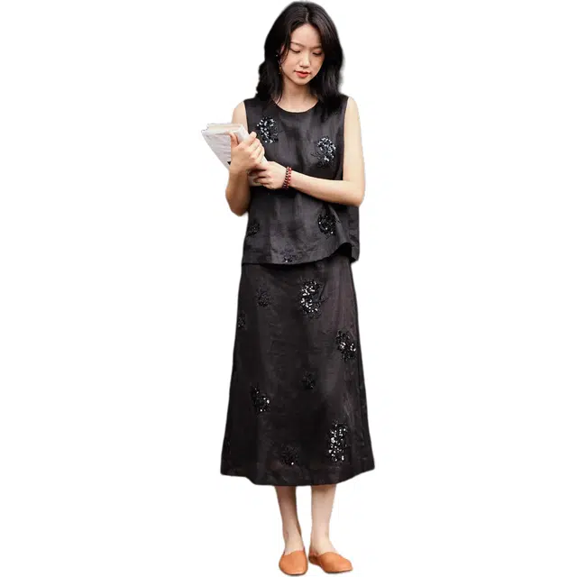 水中花 通勤时尚简约百搭休闲长裙 女款