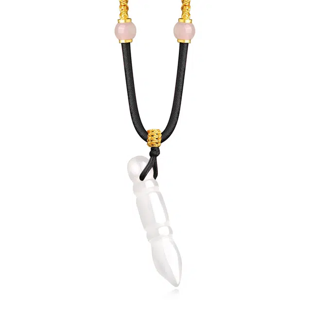 【柔美动人】 帝苏行 小小文昌玉笔 新中式国潮 吉祥如意平安顺遂 简约小众设计 玉髓 项链 女款