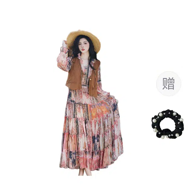 雾闪闪 通勤简约休闲百搭时尚裙装套装 女款