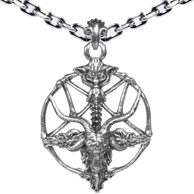 【可定制刻字】 白木黑冰 赎罪撒旦羊角脊骨 原创小众设计潮流时尚双面 银合金 项链 男款 礼盒