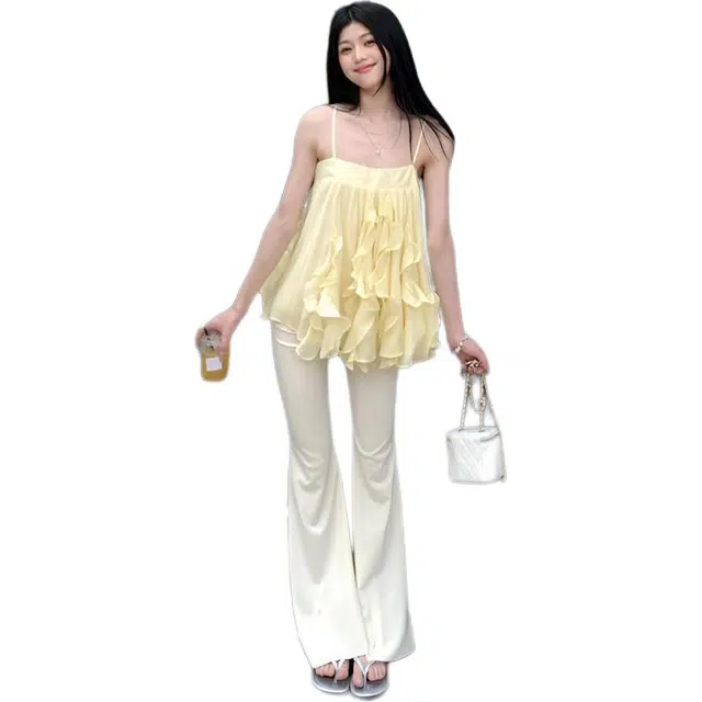 缪斯的诱惑 搭配一整套吊带背心宽松小衫外搭无袖上衣裤子休闲套装 女款