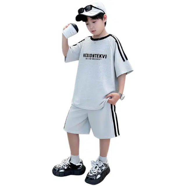 木木兔休闲运动套装 时髦洋气潮流时尚男孩宽松舒适两件套