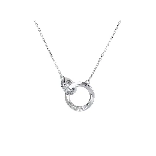 聆听花开 轻奢简约莫比乌斯环锁骨链 小众设计精致高级感气质时尚百搭 铜 项链 女款