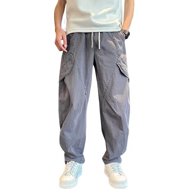 沃马 美式高街舒适弯刀休闲裤 男女同款