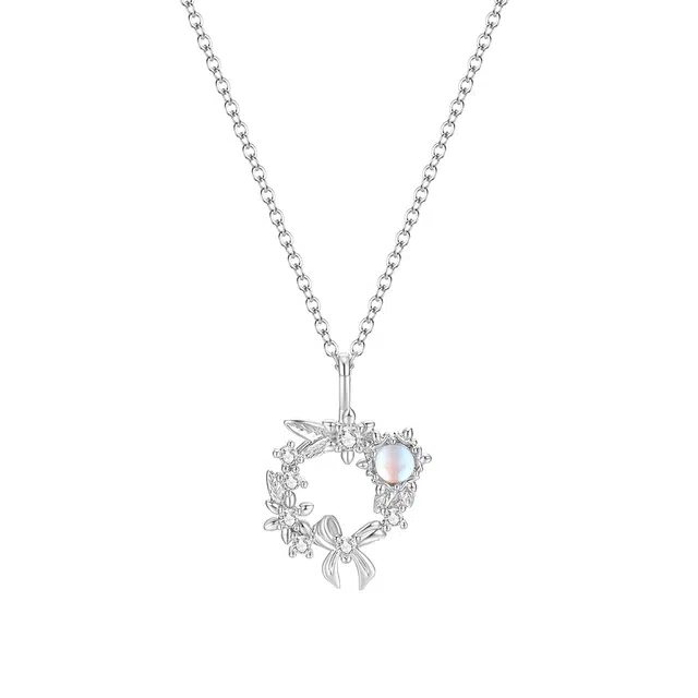 珂里 简约气质蝴蝶结花环锁骨链时尚百搭轻奢小众设计高级感甜美 合金 项链 女款