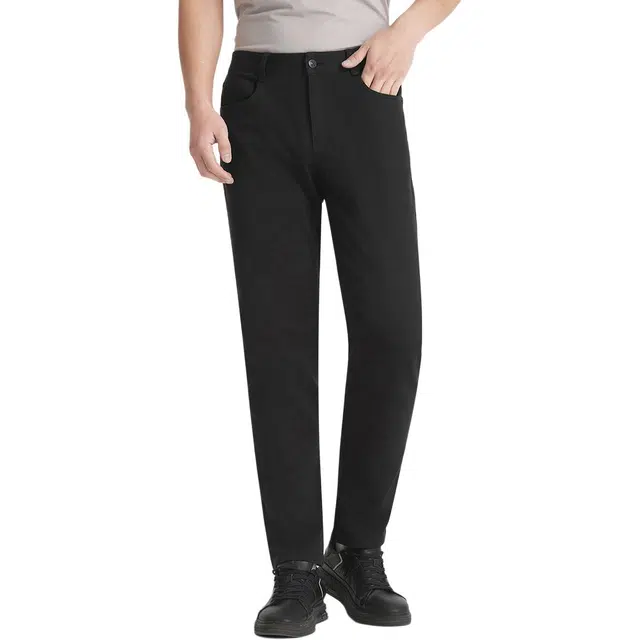 利郎 四面弹纯色刺绣修身裤 商务中腰棉款极简风质感百搭休闲裤 男款