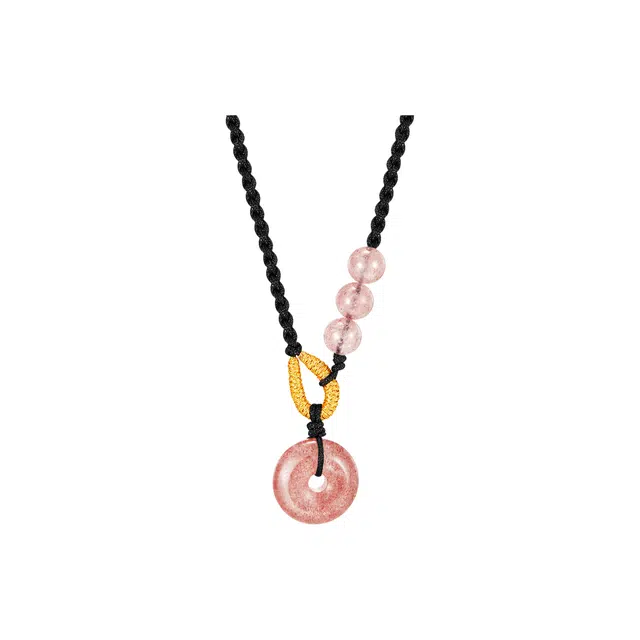 迷颂玛 新品小众设计新中式草莓晶锁骨链温柔气质大方显白轻奢个性日常通勤 水晶 项链 女款