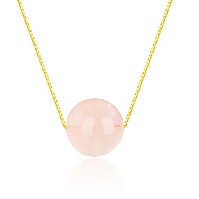 老凤祥 五行木珠 国潮新中式复古经典百搭精致简约气质显白好运招桃花天然 粉水晶 项链 女款