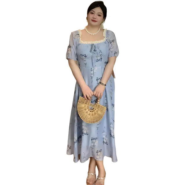 哒头下雨不愁 微胖大码新中式改良旗袍短袖连衣裙 女款