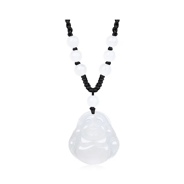 【普陀山官方已祝福】 普陀山文创 平安喜乐大肚弥勒佛观音吊坠本命年守护转运珠编织毛衣链 礼盒装 玛瑙 项链 男女同款情侣款