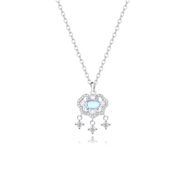 【S925银 锁住平安】 福韵金 锁星芒新中式国潮星星闪耀轻奢贵气精致优雅气质小众设计日常通勤百搭 琉璃 项链 女款