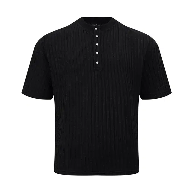 寻星记 老钱风高端冰丝亨利领肌理感夏季潮流短袖上衣衬衫 男女同款