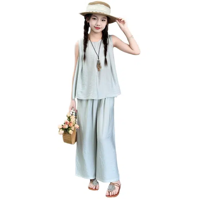 天才小熊休闲运动套装 女童夏季潮牌小孩衣服 小女孩时尚背心 洋气时髦 漂亮 甜美 儿童款