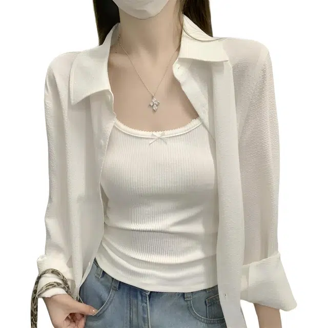 思蓓儿 韩版修身百搭蝴蝶结内搭吊带 女款