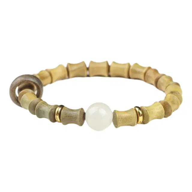 【握暖生祥】 缇克玺 香木竹节节高升琉璃运转文玩佛珠#好运 檀木 手串 男女同款情侣款